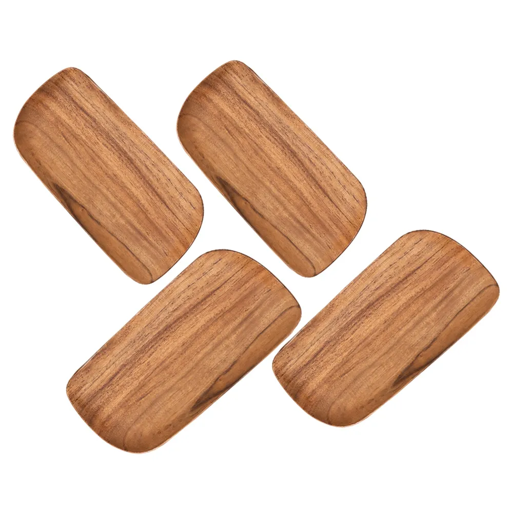 Rustic Brown Wood Serving Platter Set Of 4