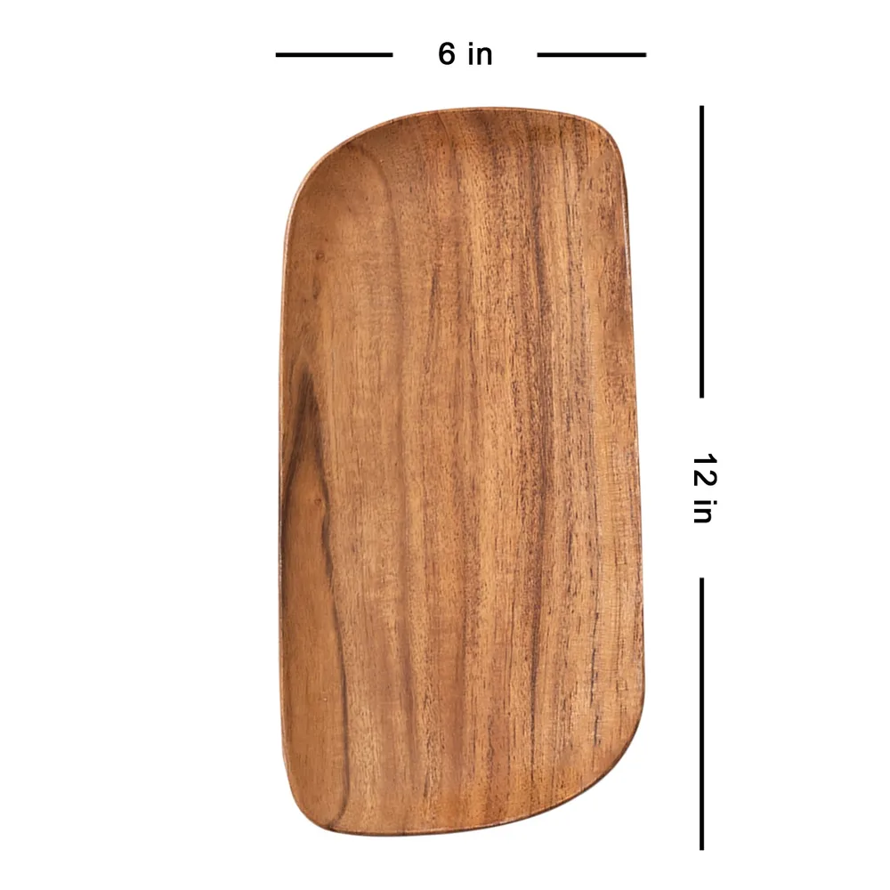 Rustic Brown Wood Serving Platter Set Of 4