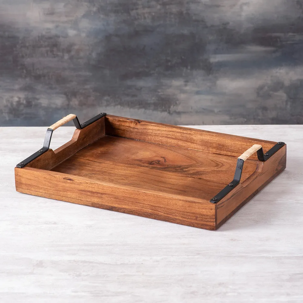Rustic Brown Wood Serving Tray