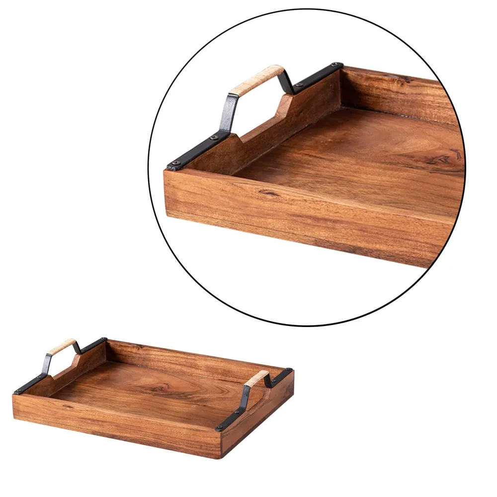 Rustic Brown Wood Serving Tray