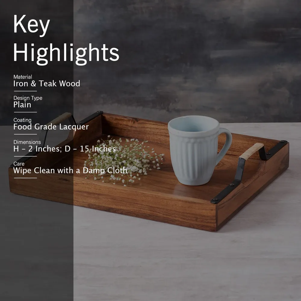 Rustic Brown Wood Serving Tray