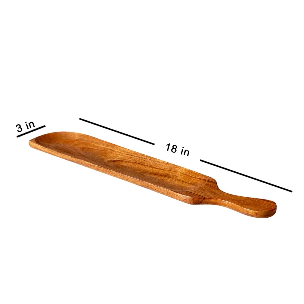 Rustic Brown Wood Sleek Serving Platter