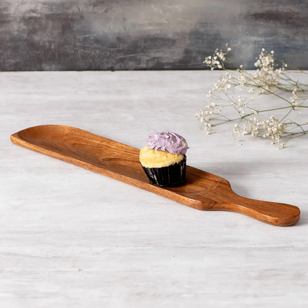 Rustic Brown Wood Sleek Serving Platter