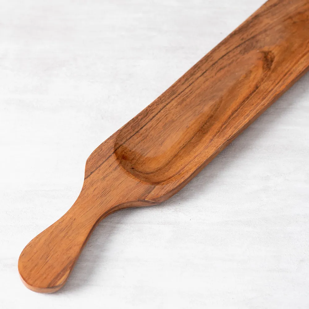 Rustic Brown Wood Sleek Serving Platter