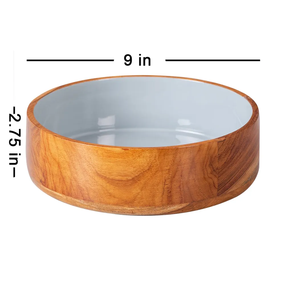 Rustic Brown Wooden Serving Bowl Set Of 4