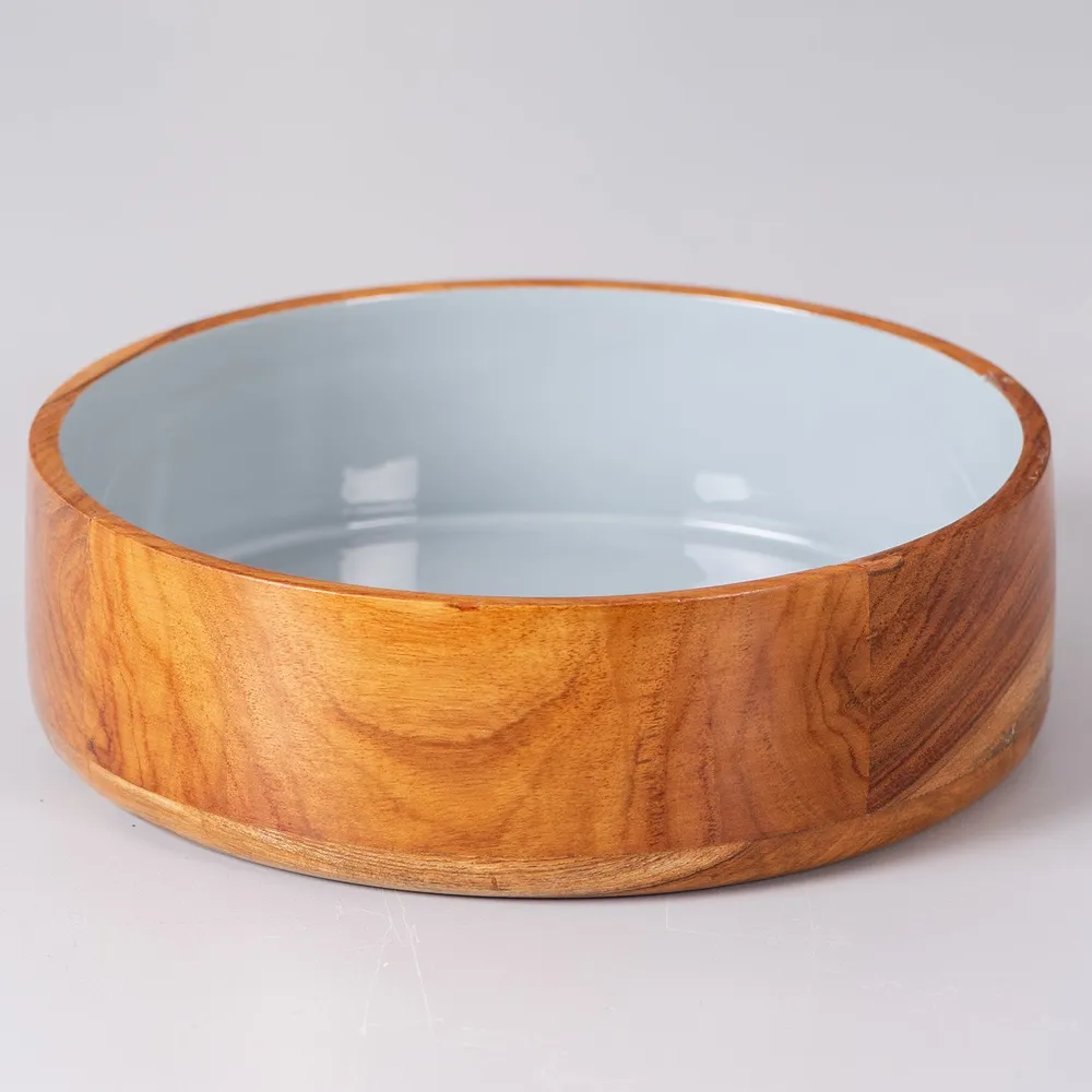Rustic Brown Wooden Serving Bowl Set Of 4
