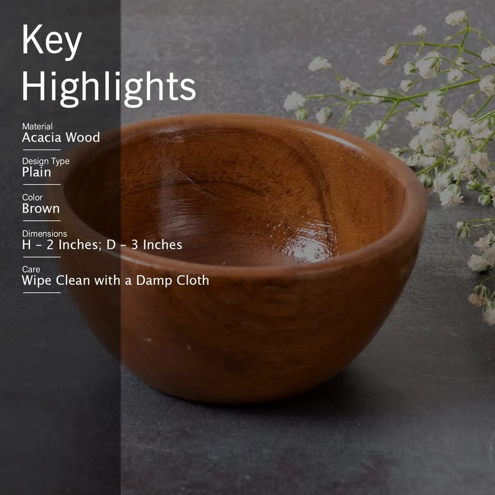 Rustic Brown Wooden Serving Bowls Set Of 4