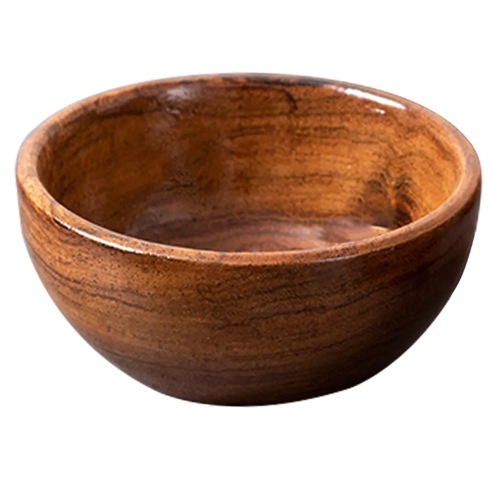 Rustic Brown Wooden Serving Bowls Set Of 6