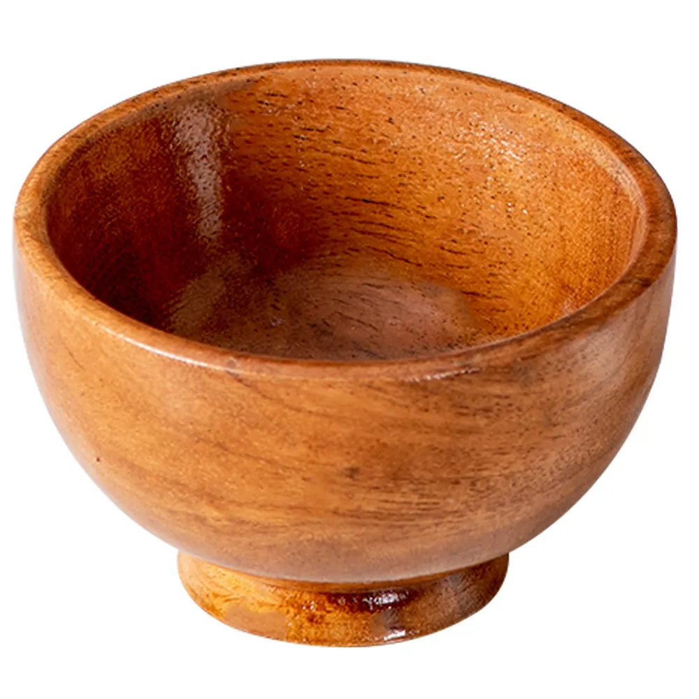 Rustic Brown Wooden Small Serving Bowls Set Of 6