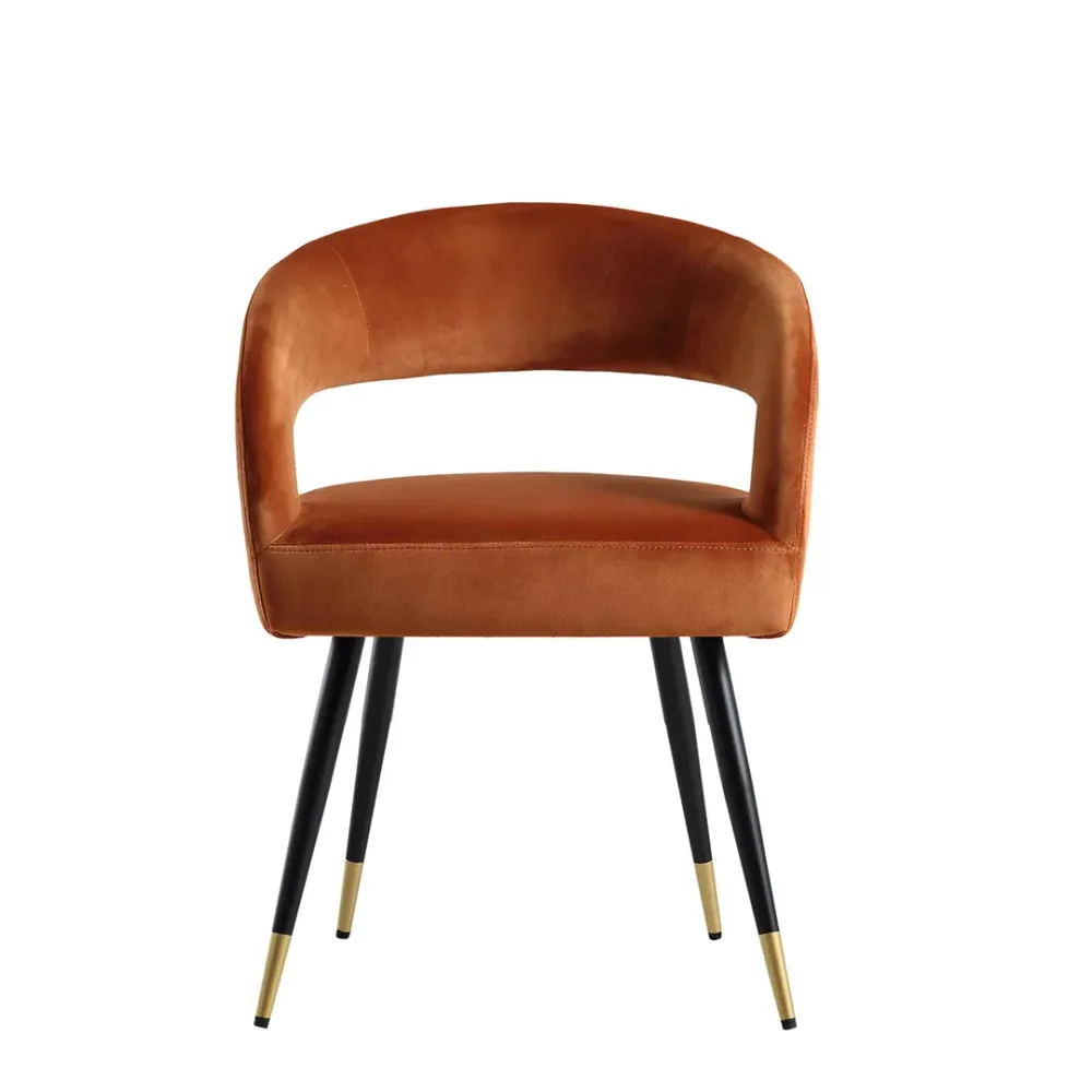 Rustic Ember Velvet Accent Chair Single