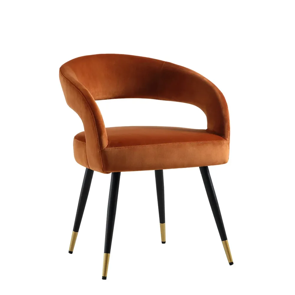 Rustic Ember Velvet Accent Chair Single