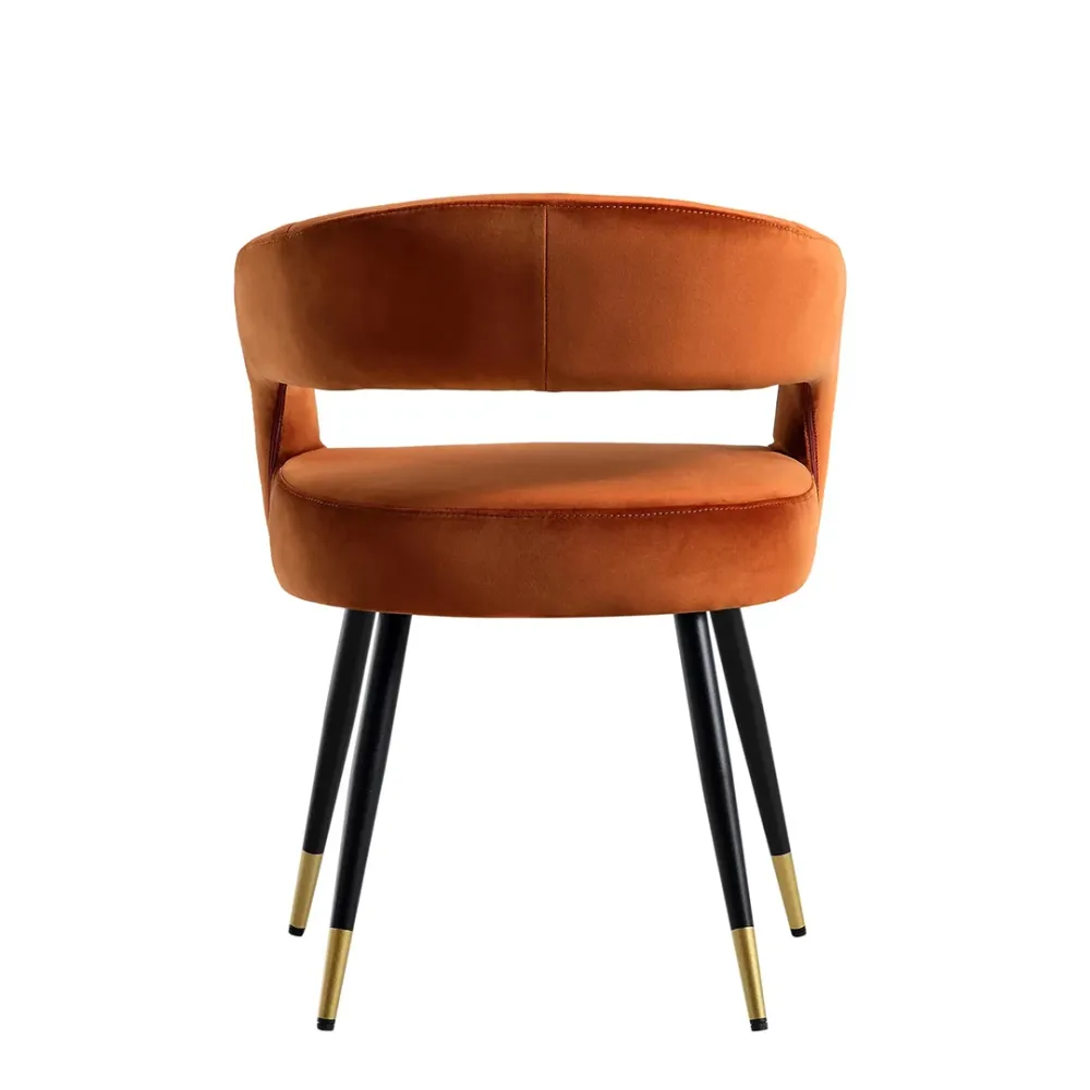 Rustic Ember Velvet Accent Chair Single