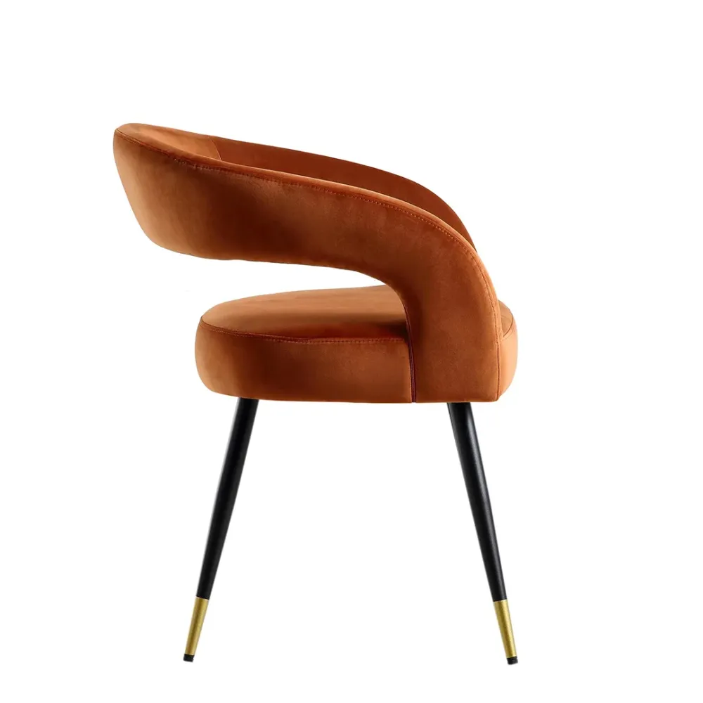 Rustic Ember Velvet Accent Chair Single