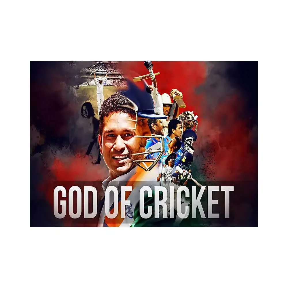 Sachin Tendulkar God of Cricket  Wall Poster Regular Size Poster 9" X 12"