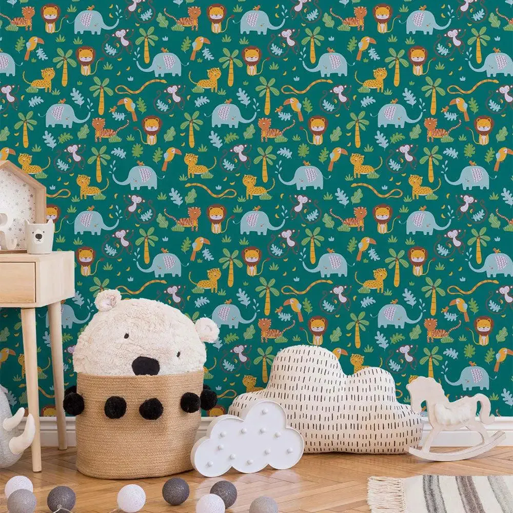 Safari Funtime Kids Room Wallpaper