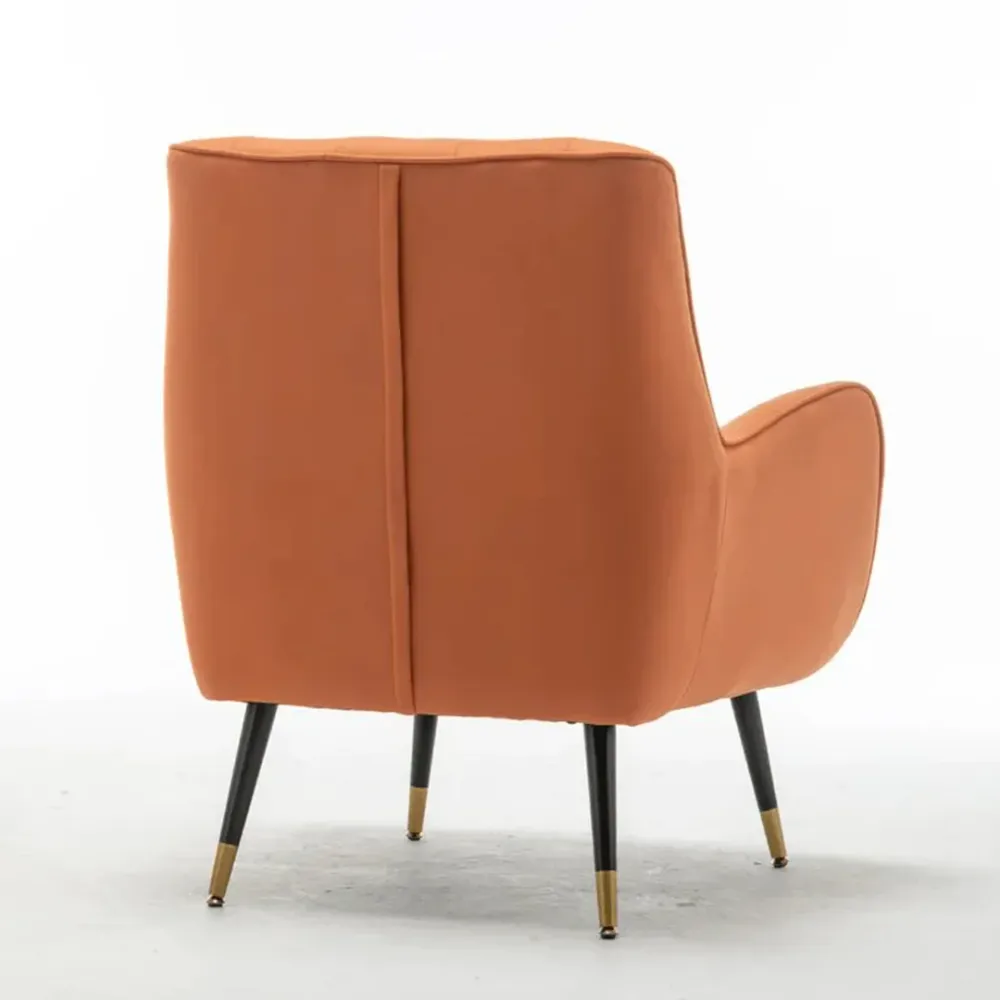 Saffron Thick Padded Velvet Armchair with Cushion Single Piece