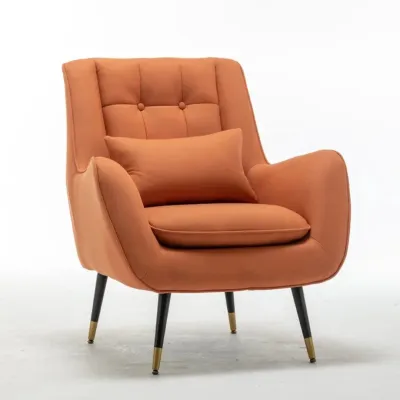 Saffron Thick Padded Velvet Armchair with Cushion