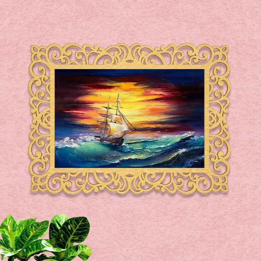 Sailing Ship Canvas Print in Decorative Frame