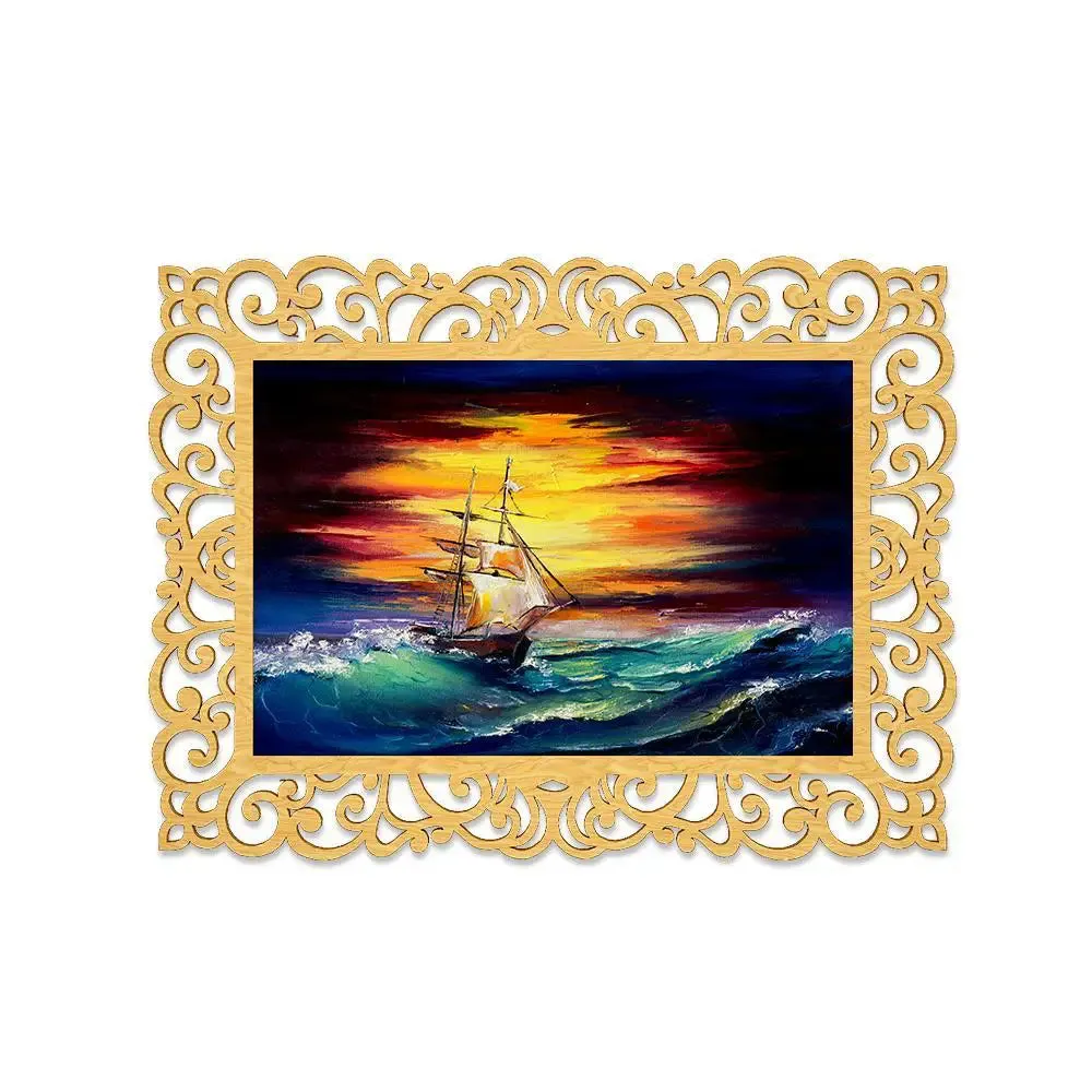 Sailing Ship Canvas Print in Decorative Frame