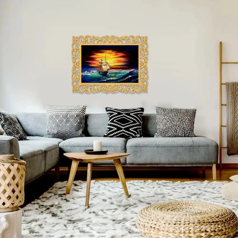 Sailing Ship Canvas Print in Decorative Frame