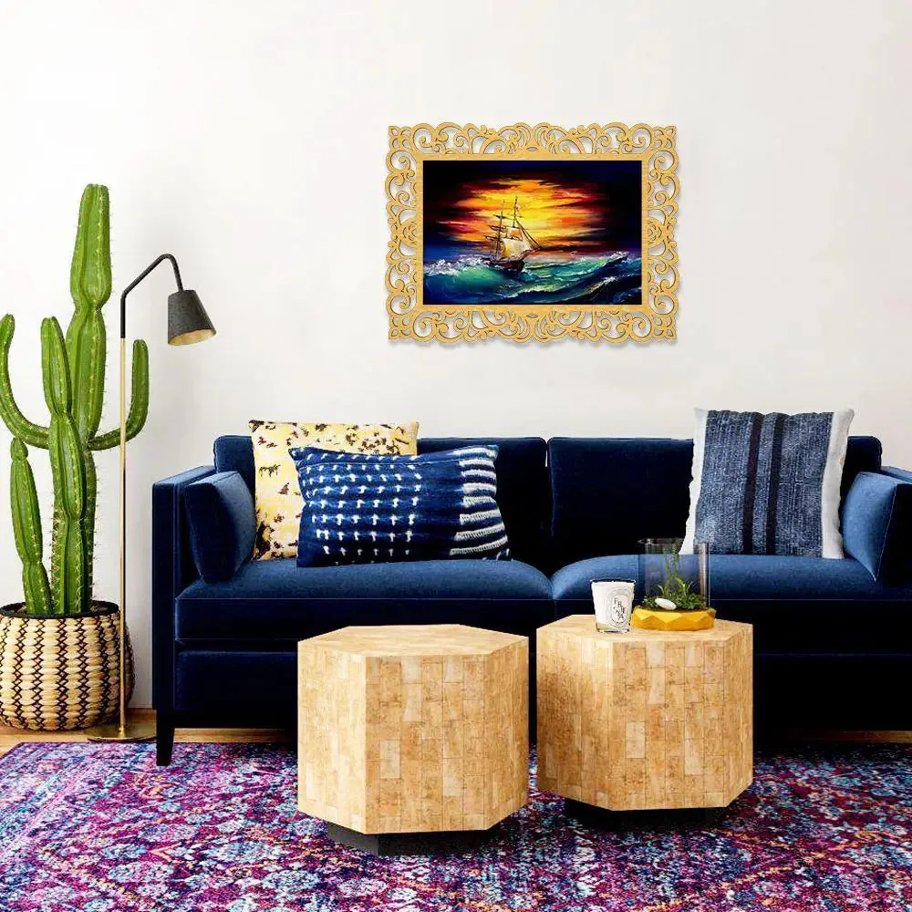 Sailing Ship Canvas Print in Decorative Frame