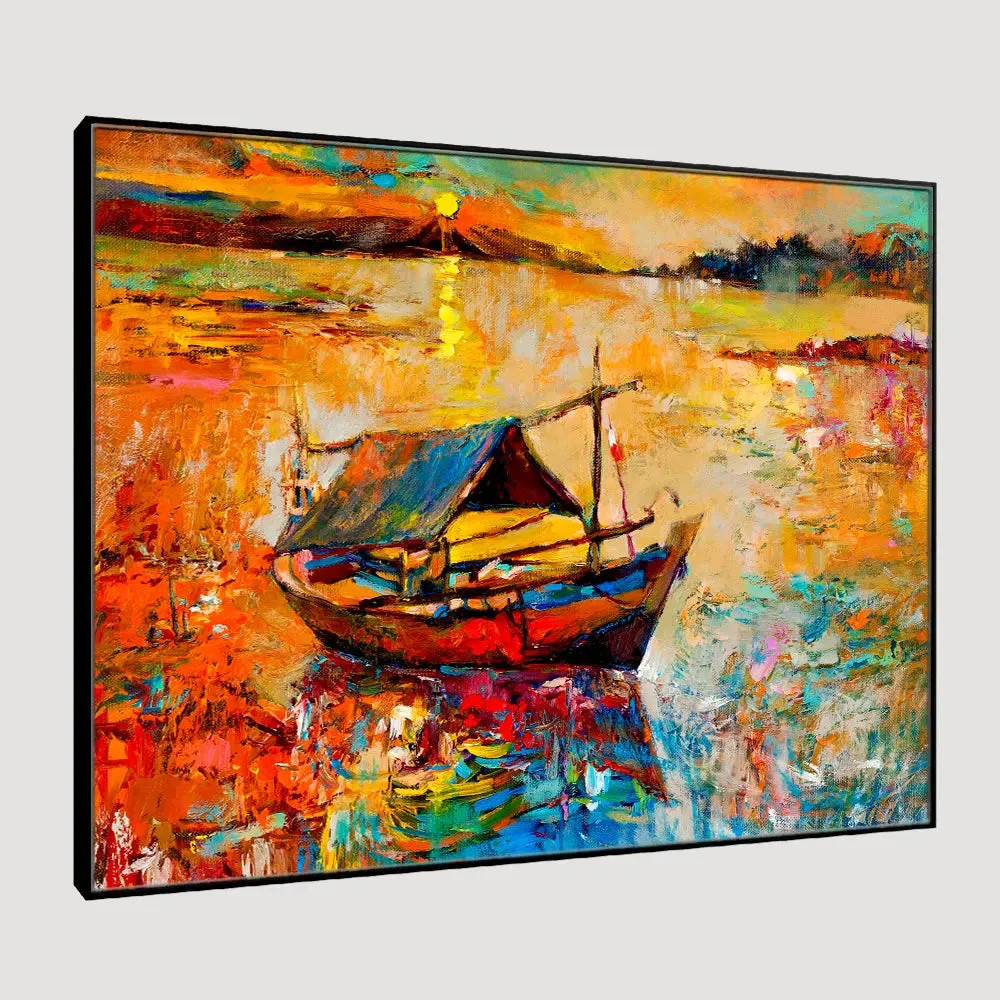 Sailing Through The Hues Framed Wall Art With Floating Frame