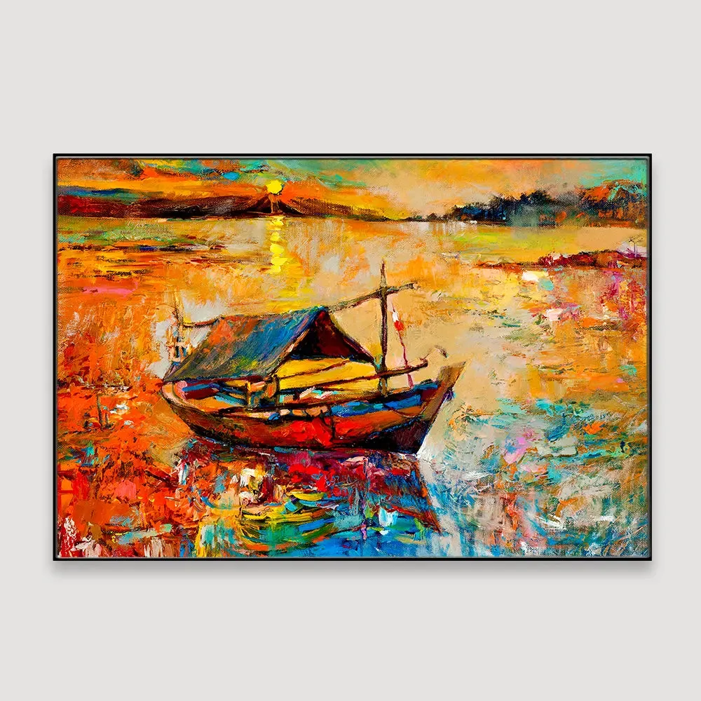 Sailing Through The Hues Framed Wall Art With Floating Frame
