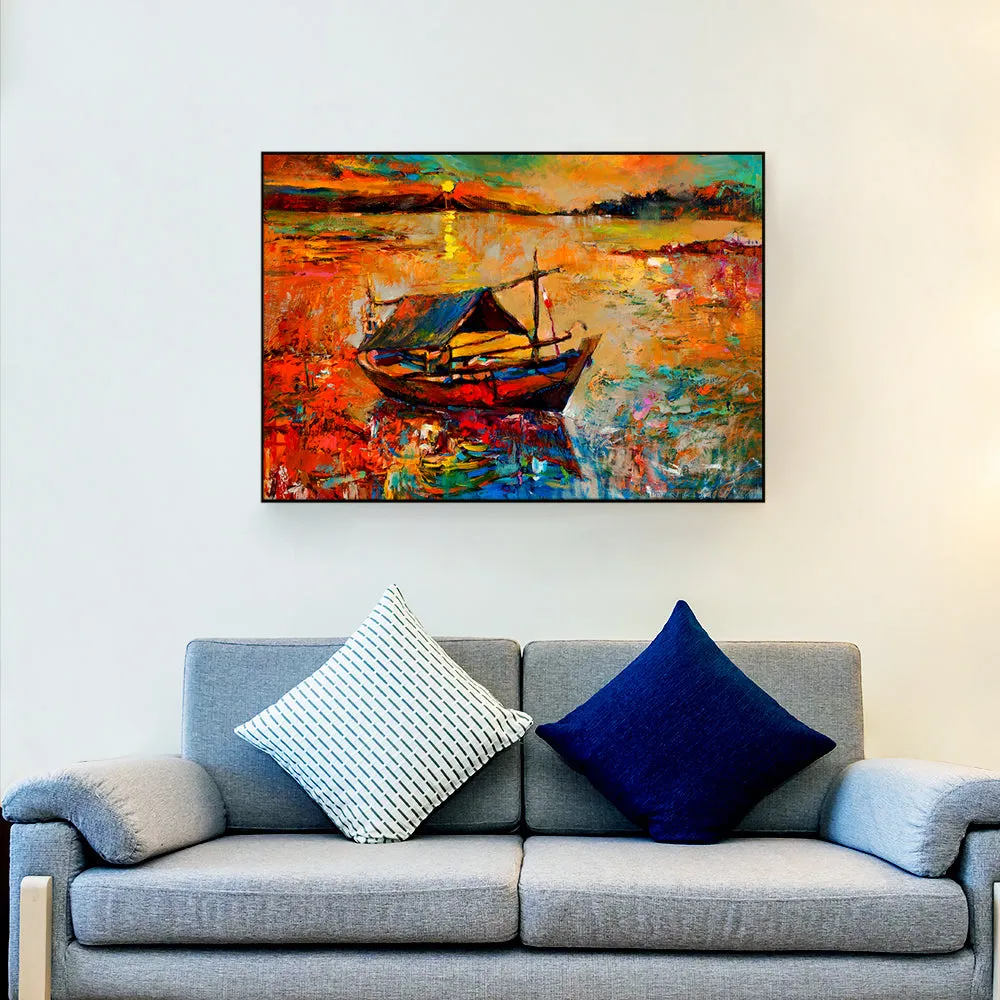 Sailing Through The Hues Framed Wall Art With Floating Frame
