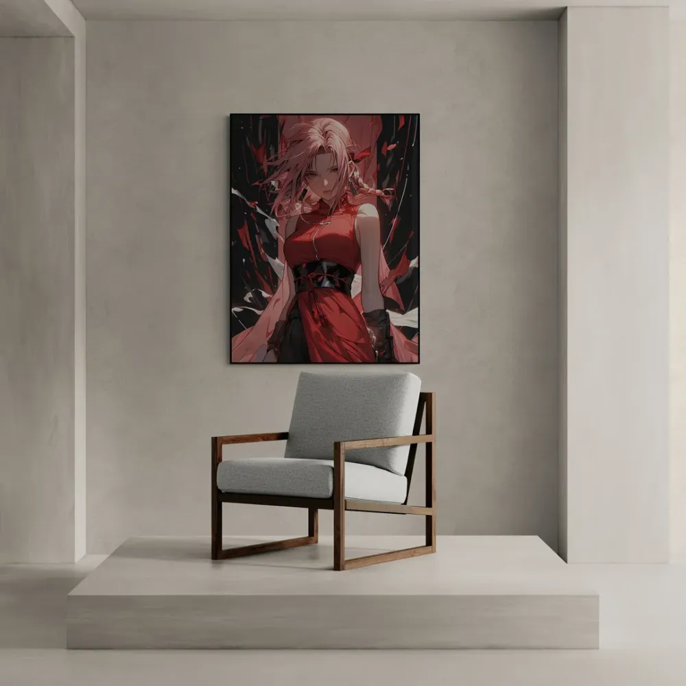 Sakura Haruno Naruto Uzumaki Anime Canvas Wall Painting With Frame