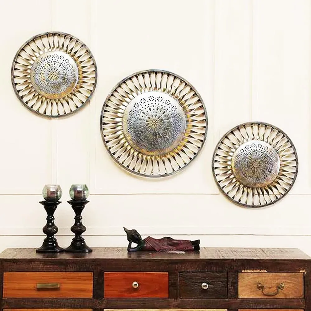 Sansar Chakra Metal Wall Decor- set of 3