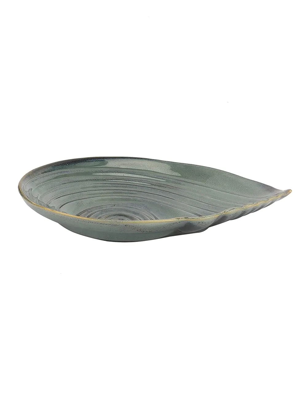 Sap Green Shell Patterned Snacks Platter