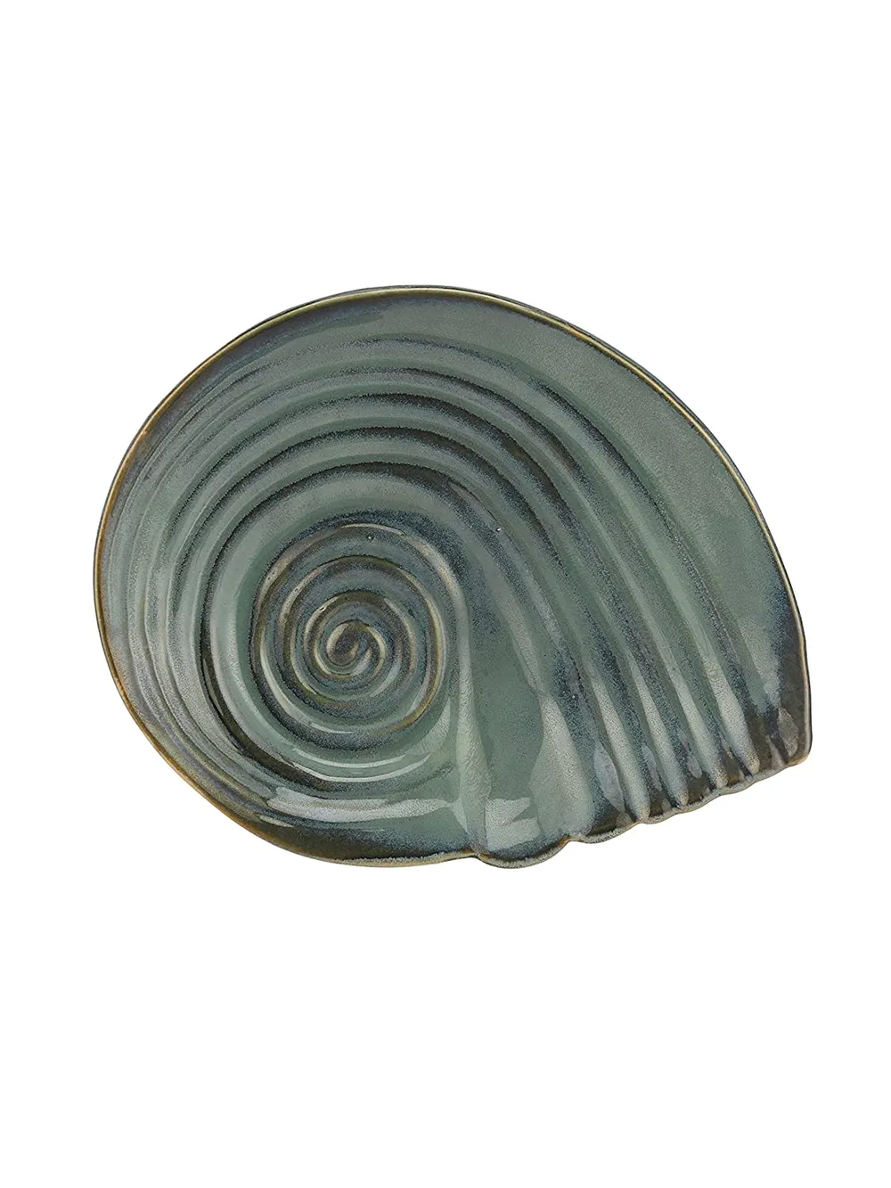 Sap Green Shell Patterned Snacks Platter