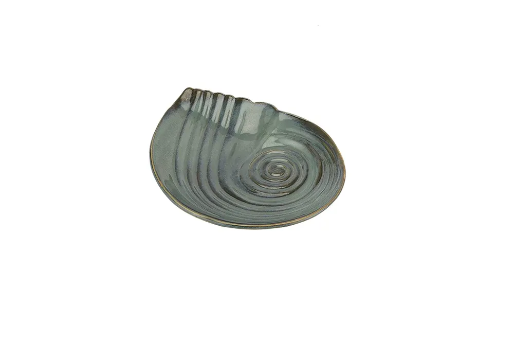 Sap Green Shell Patterned Snacks Platter