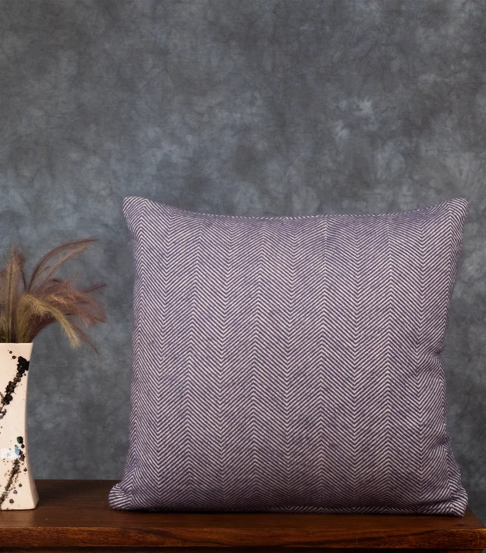 Sapphire Blue Brushed Herrginbone Cushion Cover