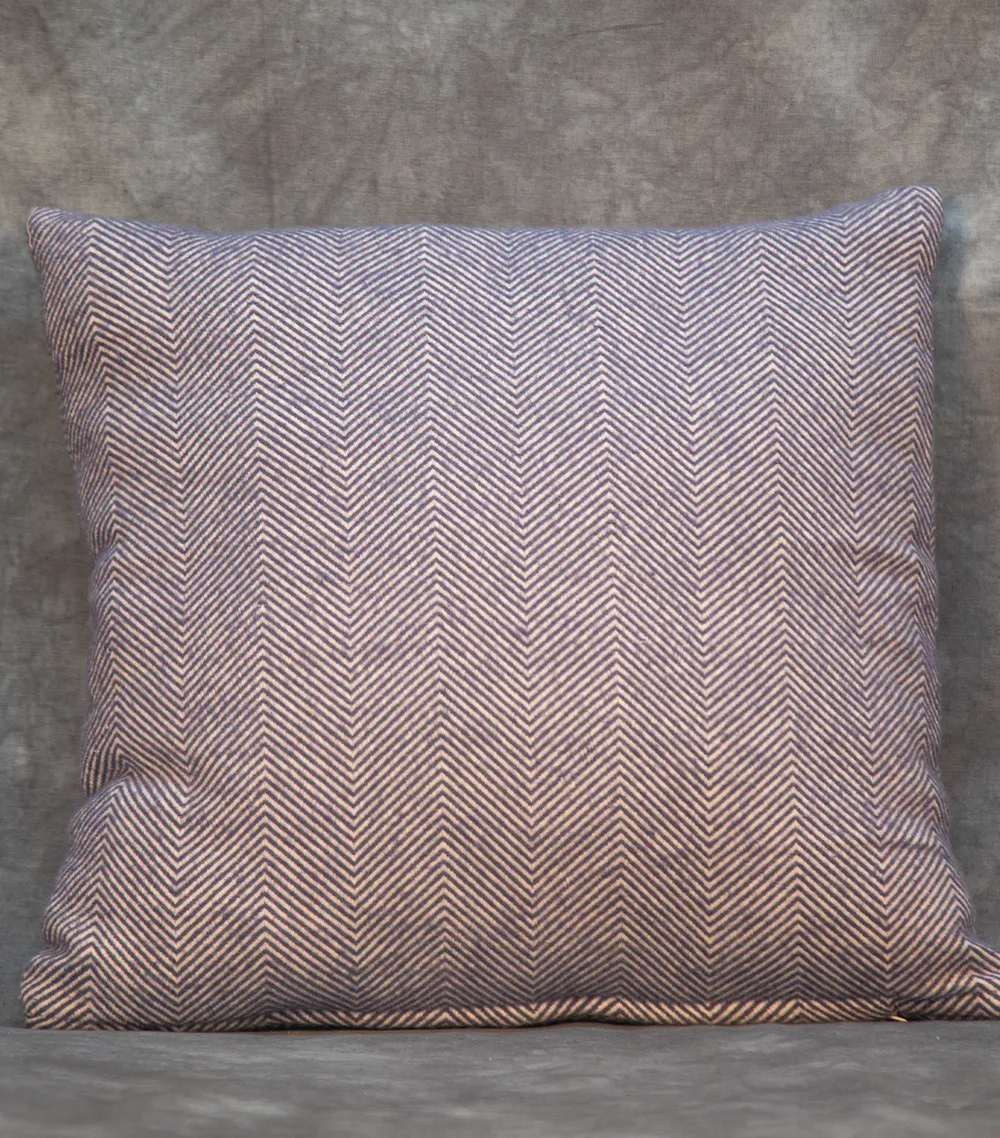 Sapphire Blue Brushed Herrginbone Cushion Cover
