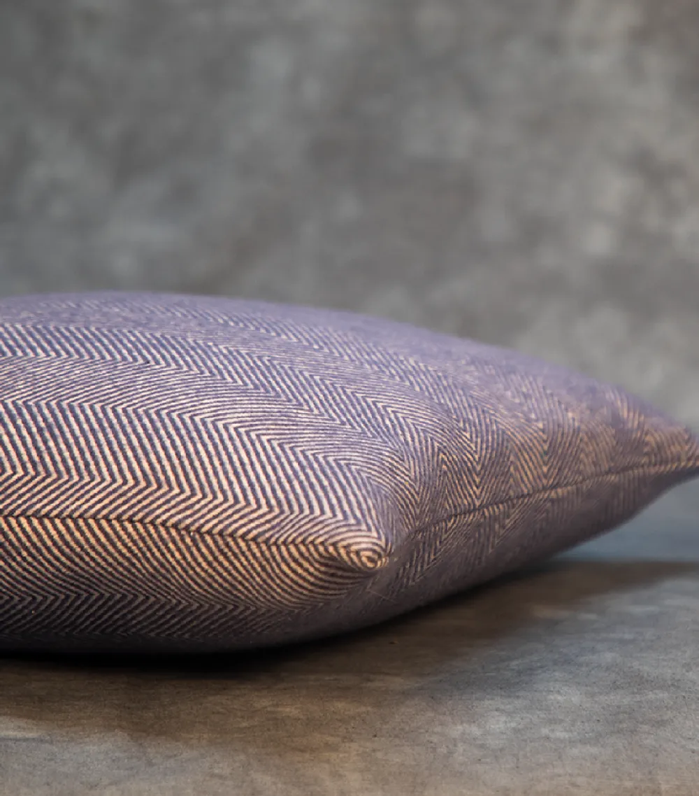 Sapphire Blue Brushed Herrginbone Cushion Cover