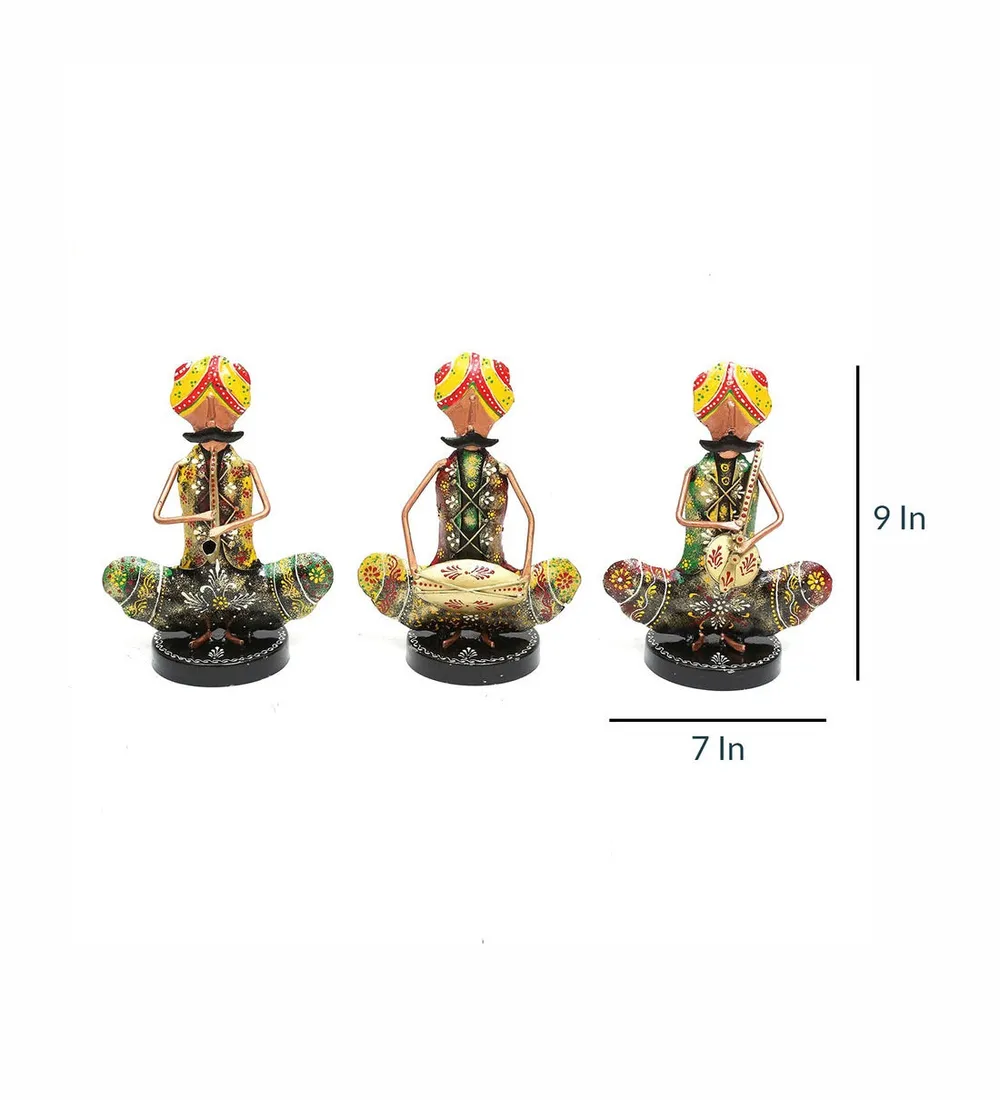 Sardar Musicians Metal Table Accent / Showpiece Set Of 3