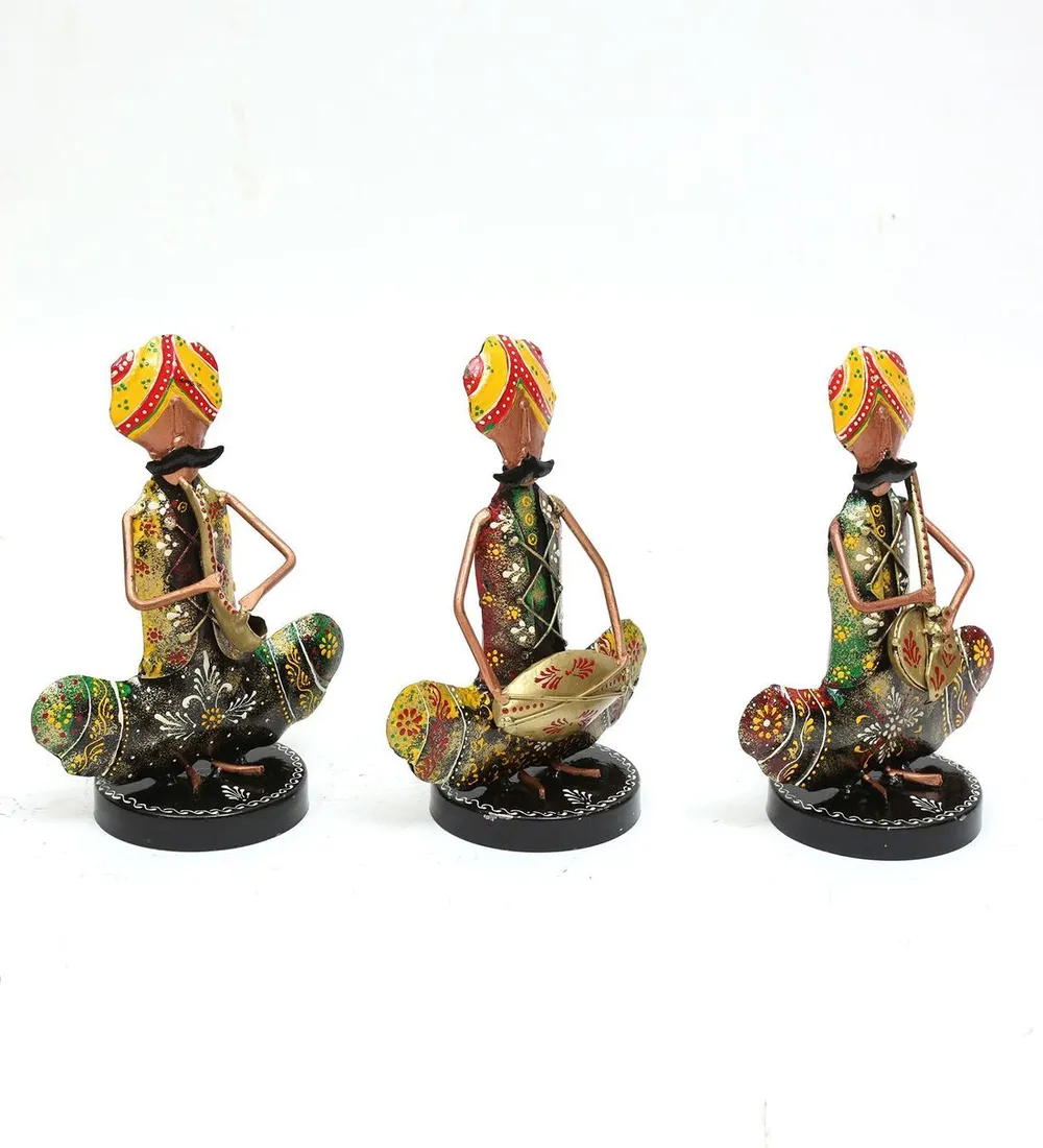 Sardar Musicians Metal Table Accent / Showpiece Set Of 3