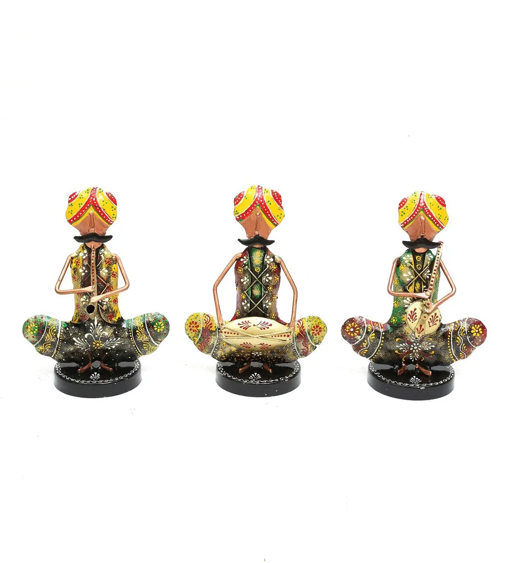 Sardar Musicians Metal Table Accent / Showpiece Set Of 3