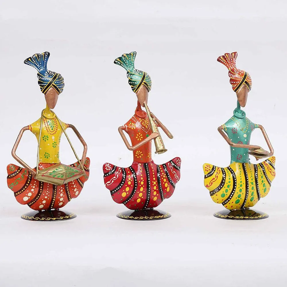 Sardar Sitting Man Mini Human Figurine / Showpiece Set of 3