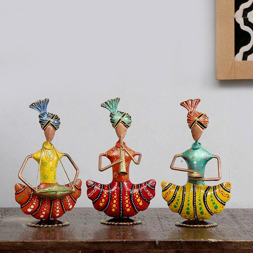 Sardar Sitting Man Mini Human Figurine / Showpiece Set of 3