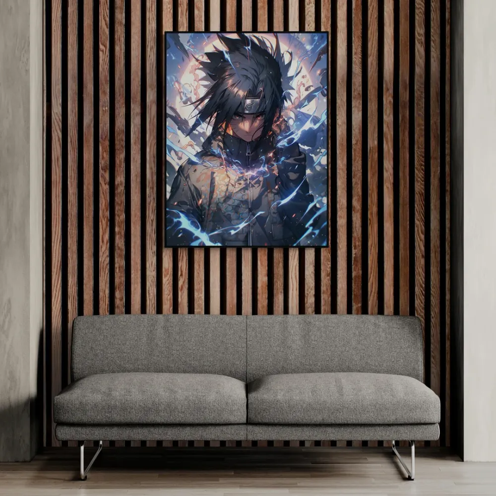 Sasuke Uchiha Naruto Uzumaki Anime Canvas Wall Painting With Frame