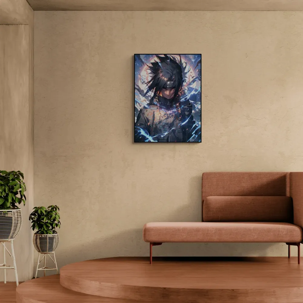 Sasuke Uchiha Naruto Uzumaki Anime Canvas Wall Painting With Frame