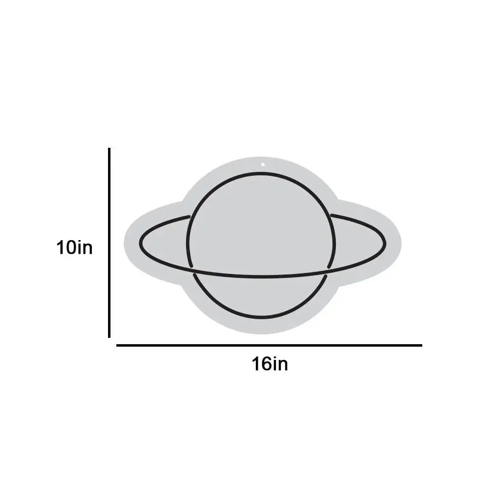 Saturn Plante Pink & Yellow LED Neon Light