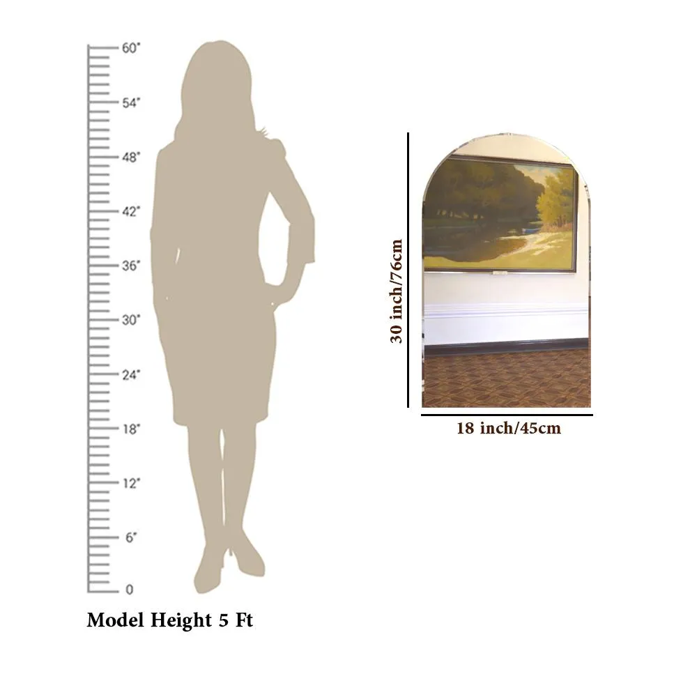 Scandinavian Frameless Arched Beveled Bathroom Mirror