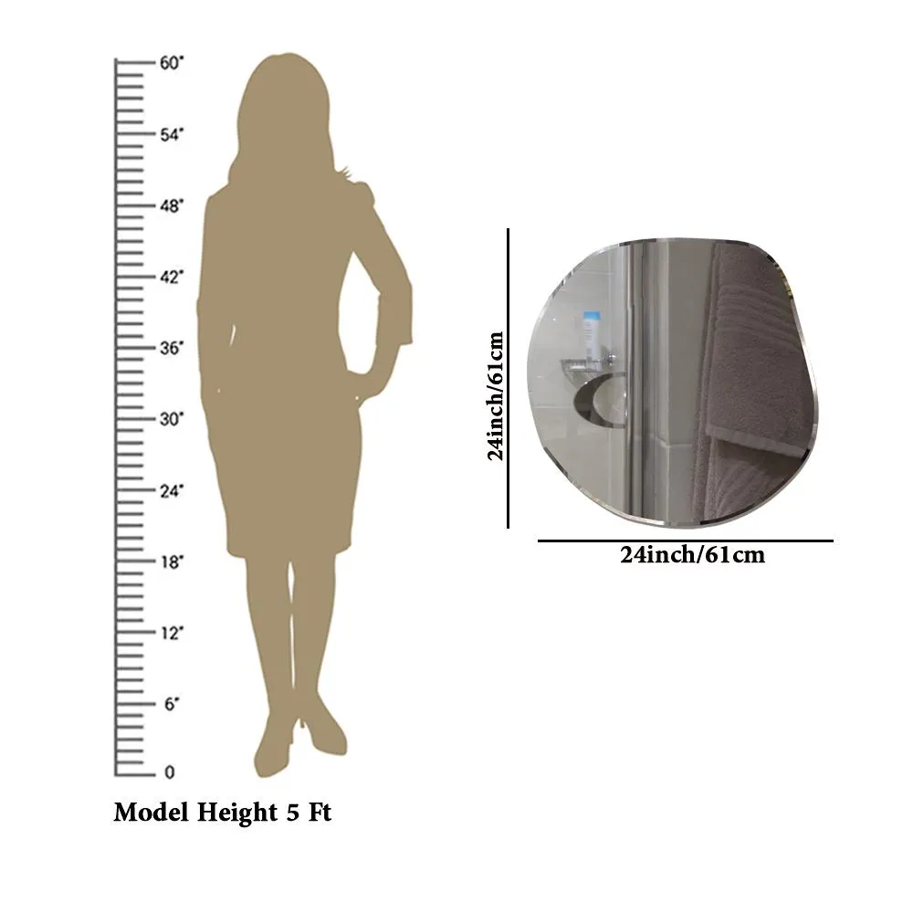 Scandinavian Frameless Beveled Asymmetrical Bathroom Mirror