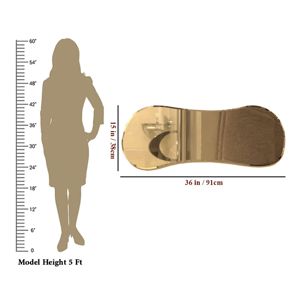 Scandinavian Frameless Beveled Asymmetrical Shaped Bathroom Mirror