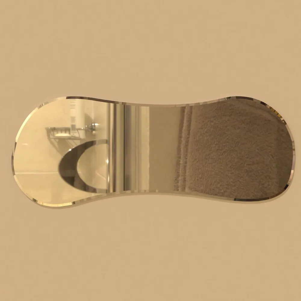 Scandinavian Frameless Beveled Asymmetrical Shaped Bathroom Mirror