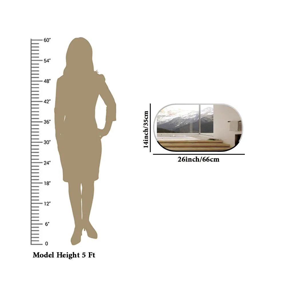 Scandinavian Frameless Beveled Capsule shaped Bathroom Mirror