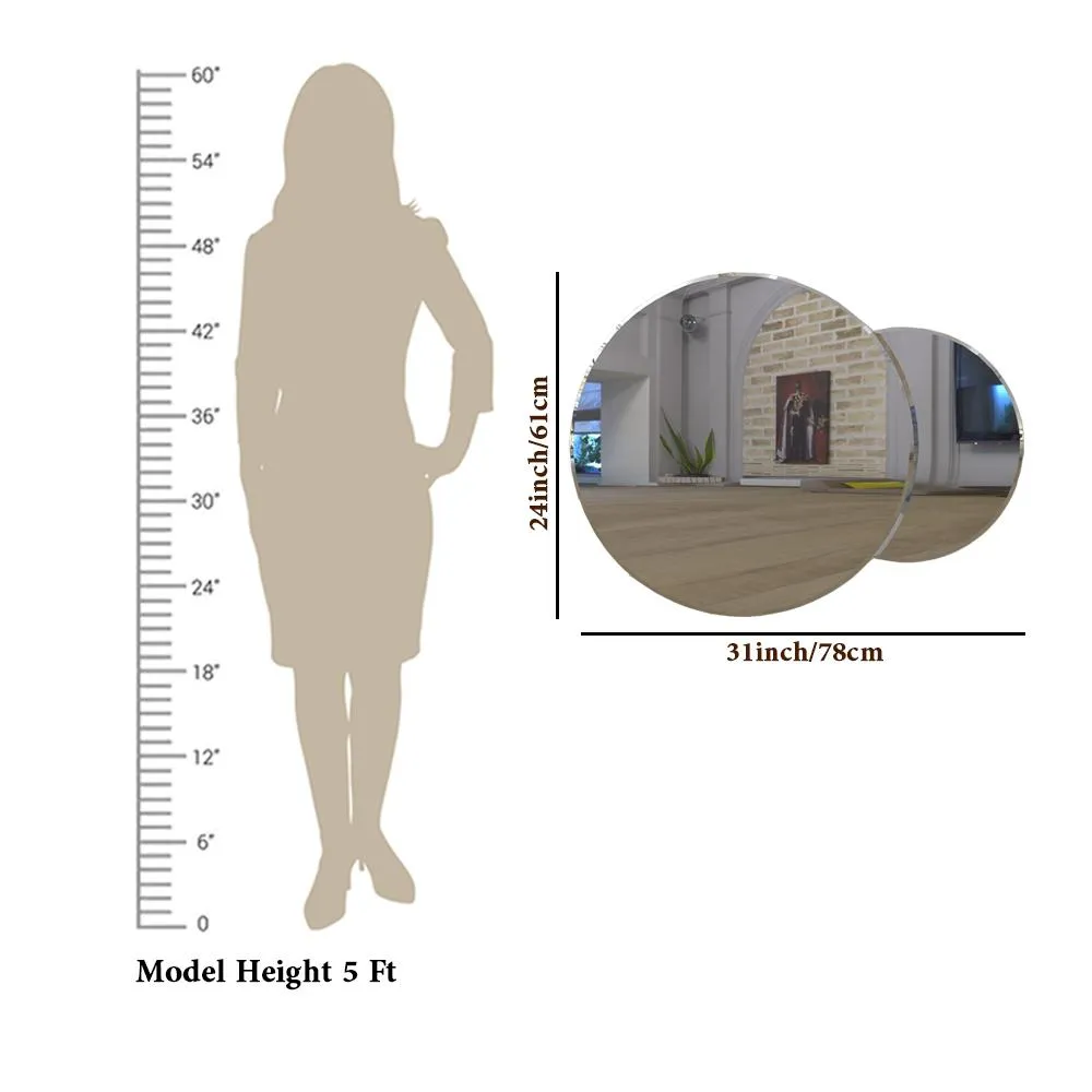 Scandinavian Frameless Beveled Circular Bathroom Mirror